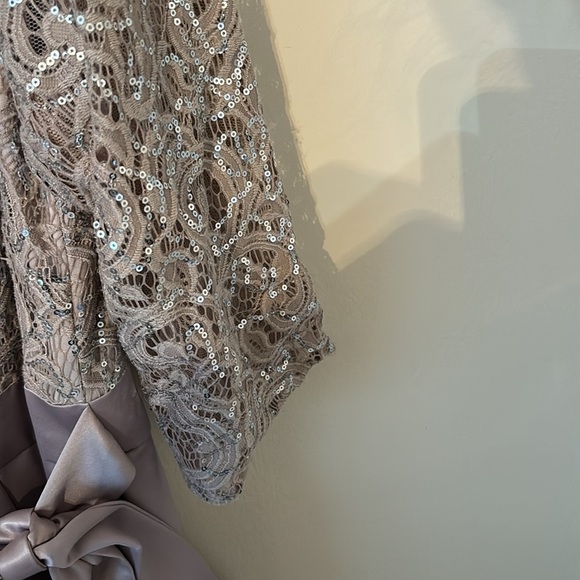 Alex Evenings Satin High Low Ballgown Dress with Pockets - Picture 4 of 9